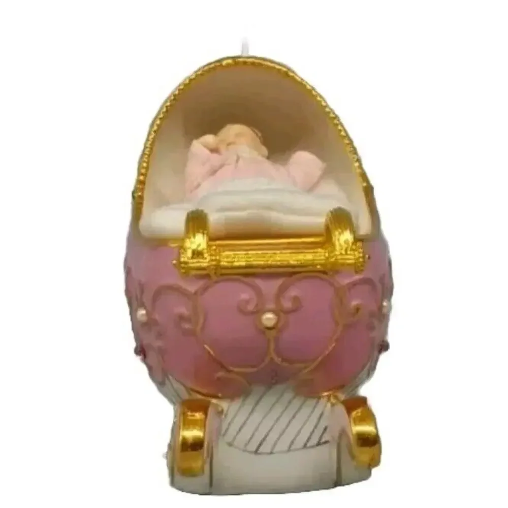 Sweet Slumber, Heirloom Fine Porcelain Musical Rocking Crib Small Porcelain